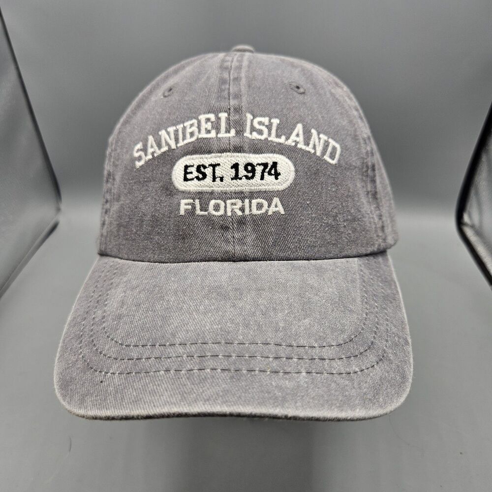 SANIBEL ISLAND Gray Adjustable Hat Dad Cap Florida  Est. 1974